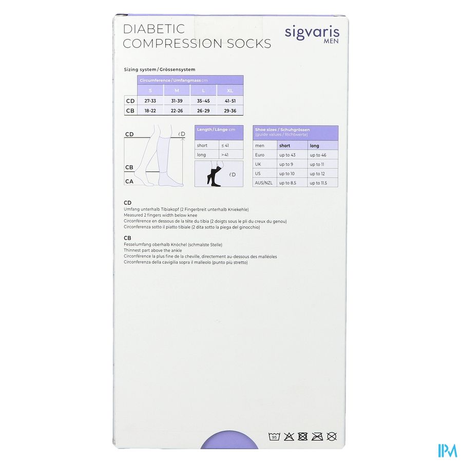 Sigvaris Diabetic Homme Chauss. Xl Short Blanc 3