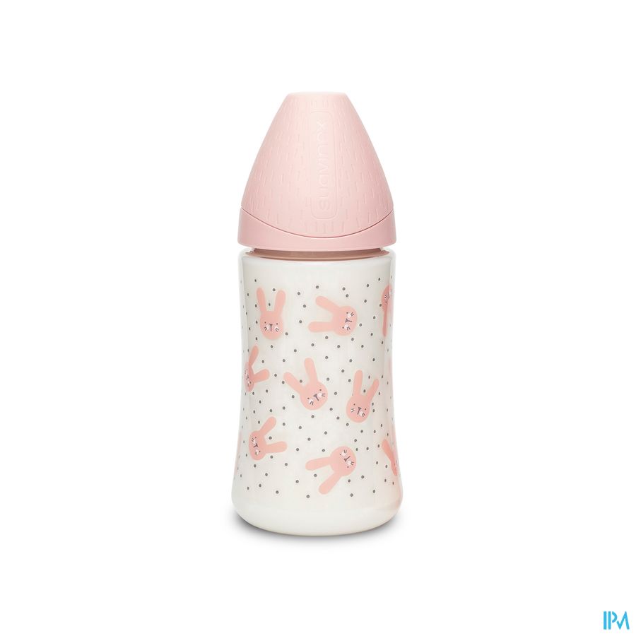 Suavinex Hygge Fles Silic. 3p 270ml Pink Rabbits Suavinex Hygge Fles Silic. 3p 270ml Pink Rabbits