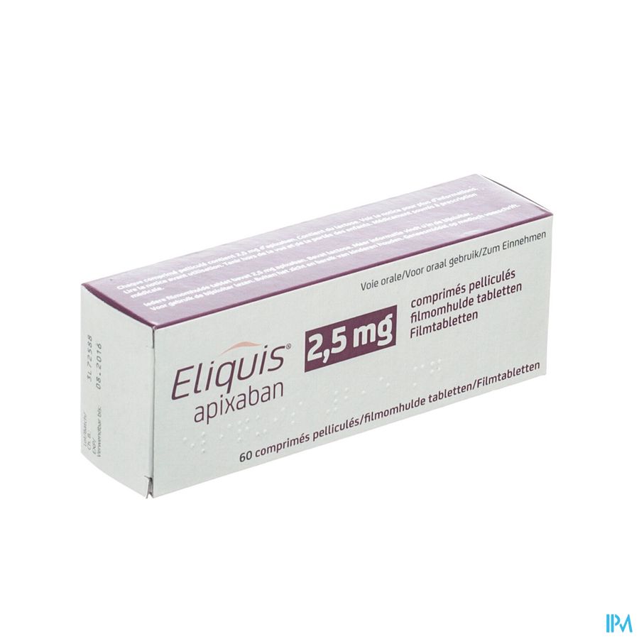 Eliquis 2,5mg Filmomh Tabl 60 X 2,5mg Eliquis 2,5mg Filmomh Tabl 60 X 2,5mg