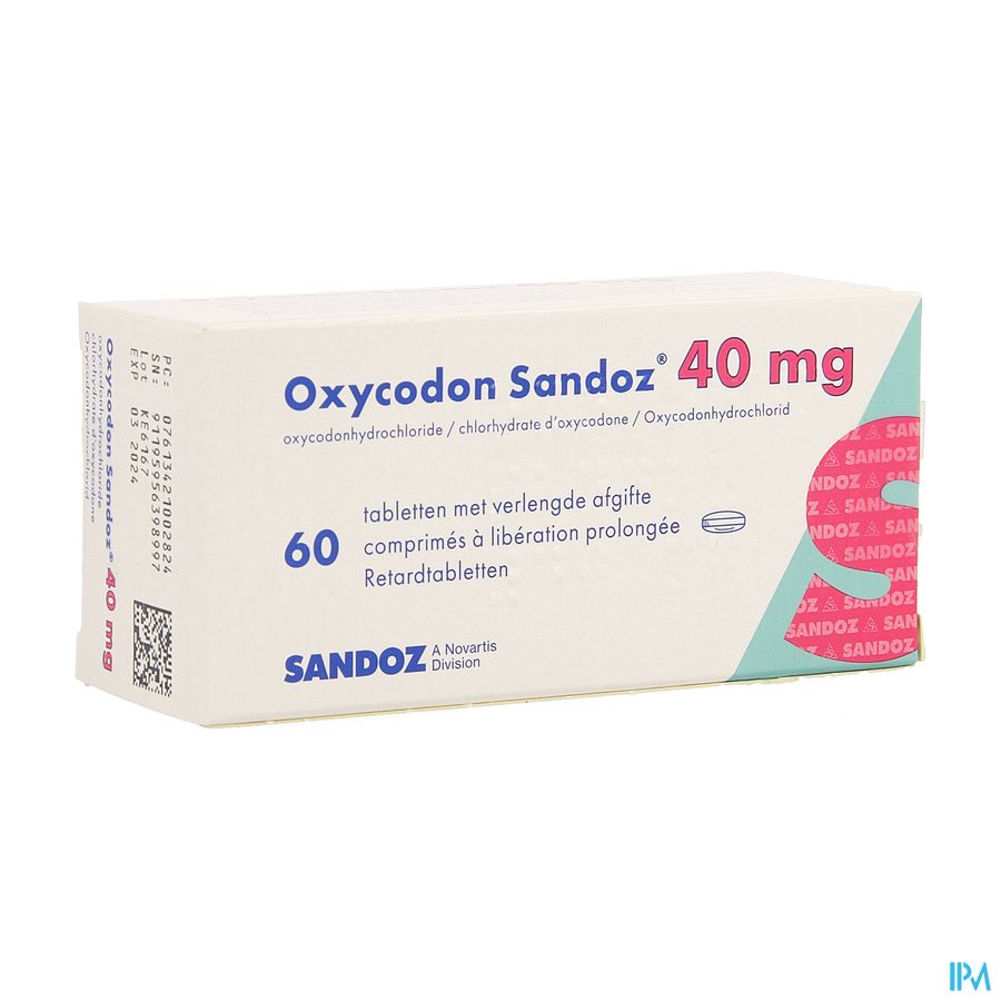 Oxycodon 40mg Sandoz Verlengde Afgifte 60 Oxycodon 40mg Sandoz Verlengde Afgifte 60