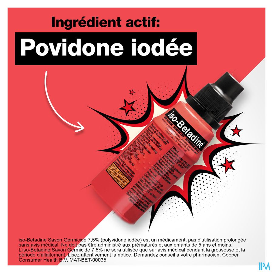 Iso Betadine Savon Germicide 7,5% 125ml Nf 6