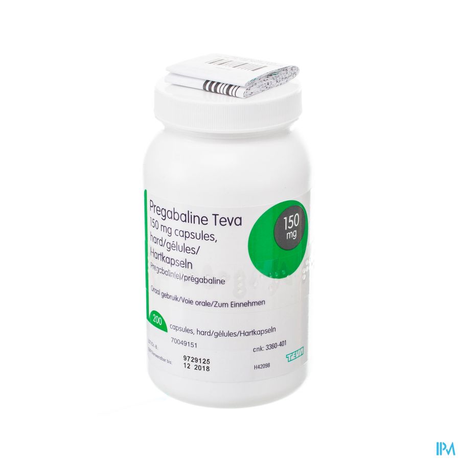 Pregabaline Teva 150mg Caps Hard 200 X 150mg Pregabaline Teva 150mg Caps Hard 200 X 150mg