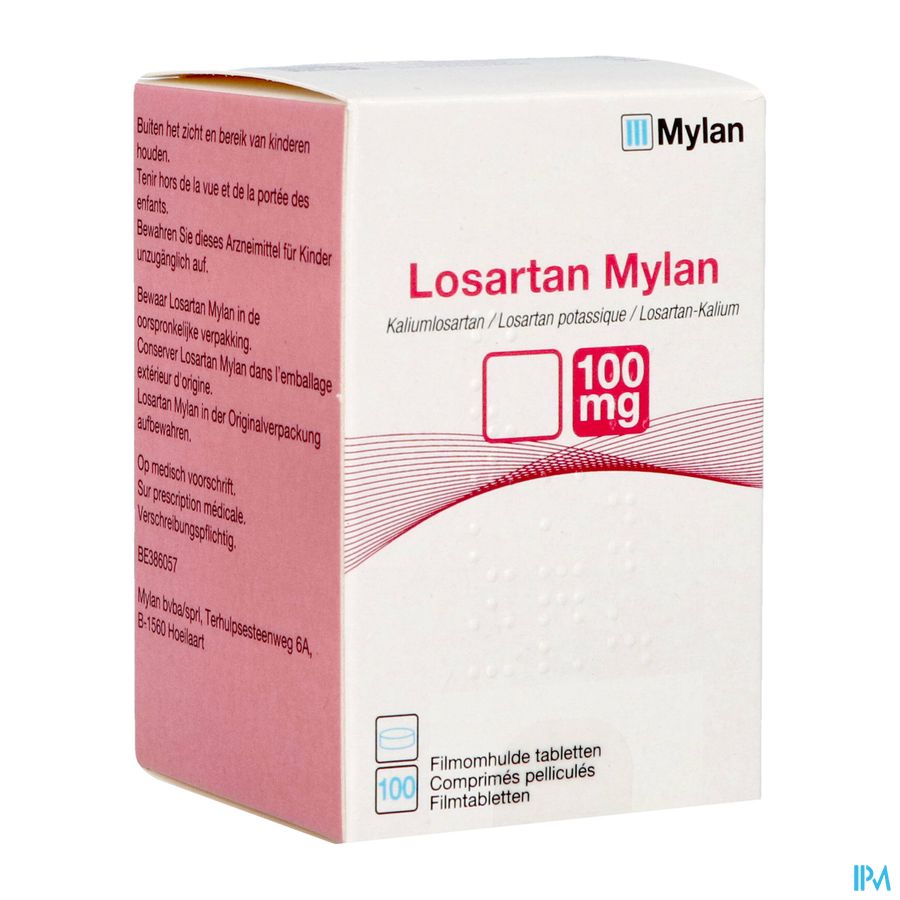 Losartan Mylan 100mg Filmomh Tabl 100 X 100mg Flac