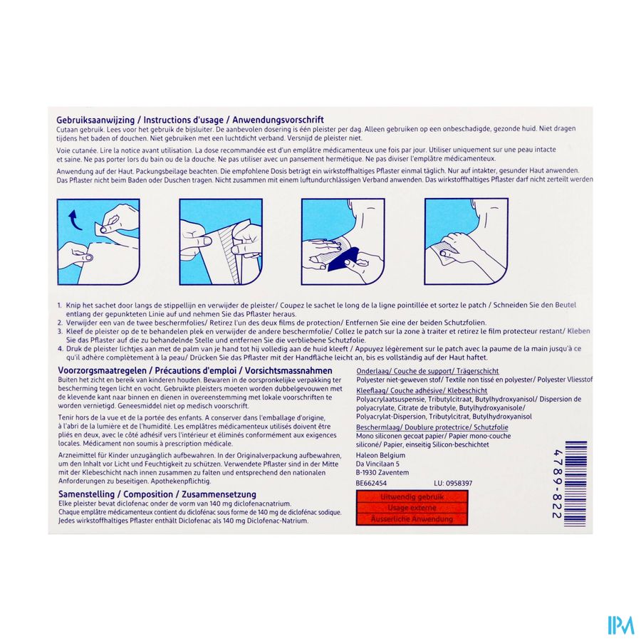 Voltaren Patch 140mg Once Daily Pleister 10 1