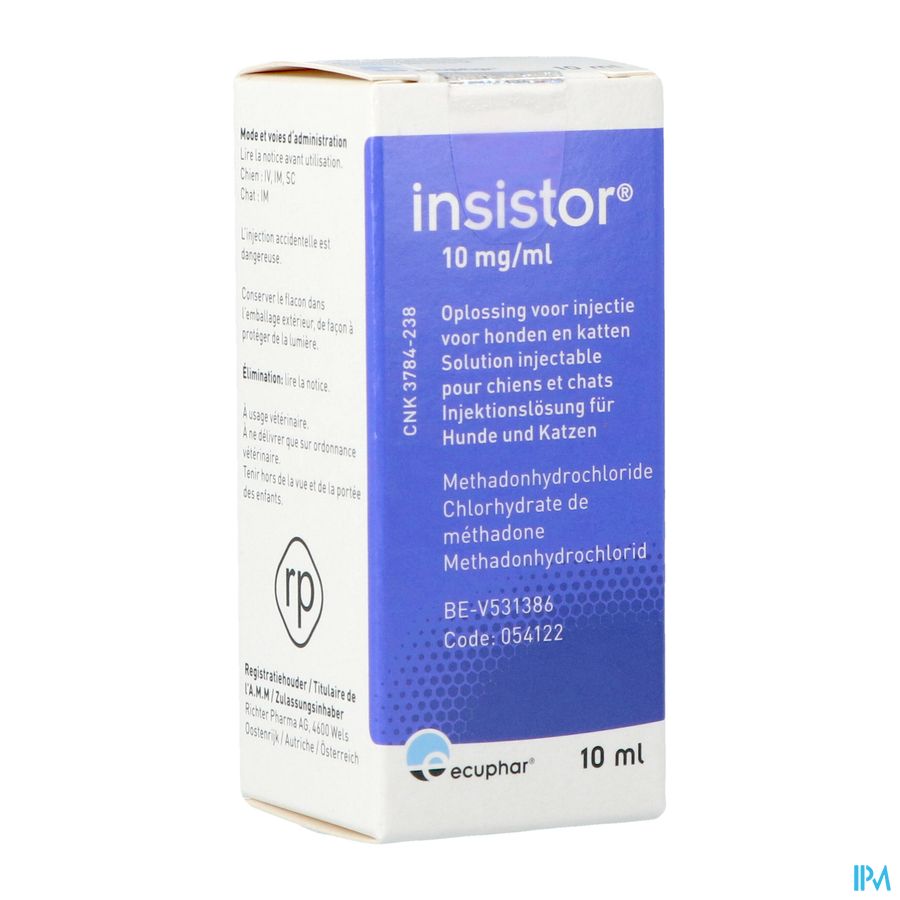 Insistor 10mg/ml Opl Inj Voor Hond En Kat 10ml Insistor 10mg/ml Opl Inj Voor Hond En Kat 10ml