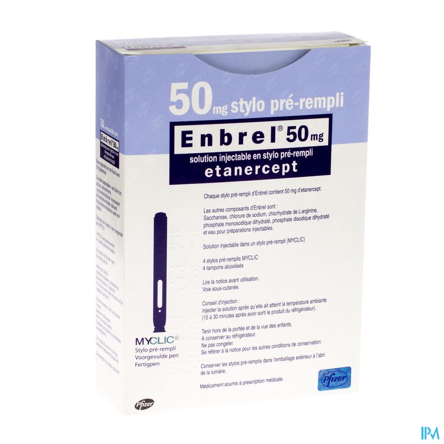 Enbrel 50mg Opl Inj Voorgevulde Pen Myclic 4x1ml Enbrel 50mg Opl Inj Voorgevulde Pen Myclic 4x1ml