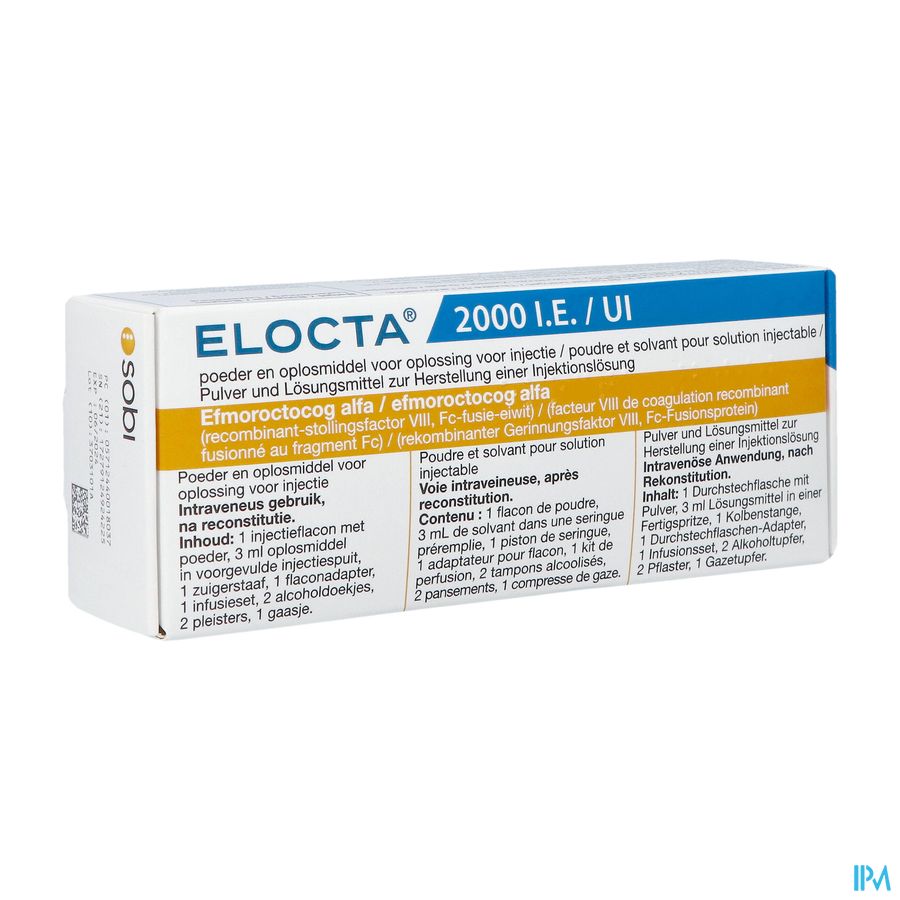 Elocta 2000ie Abacus Pdr+solv Voor Opl Inj 1 Elocta 2000ie Abacus Pdr+solv Voor Opl Inj 1