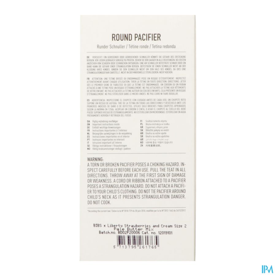 Bibs 2 Fopspeen Duo Liberty Garden Strawber.pale 2 2