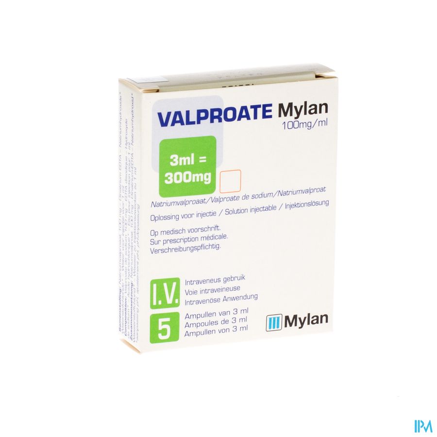 Valproate Viatris 100mg/ml Sol Inj Amp 5x3ml Valproate Viatris 100mg/ml Sol Inj Amp 5x3ml
