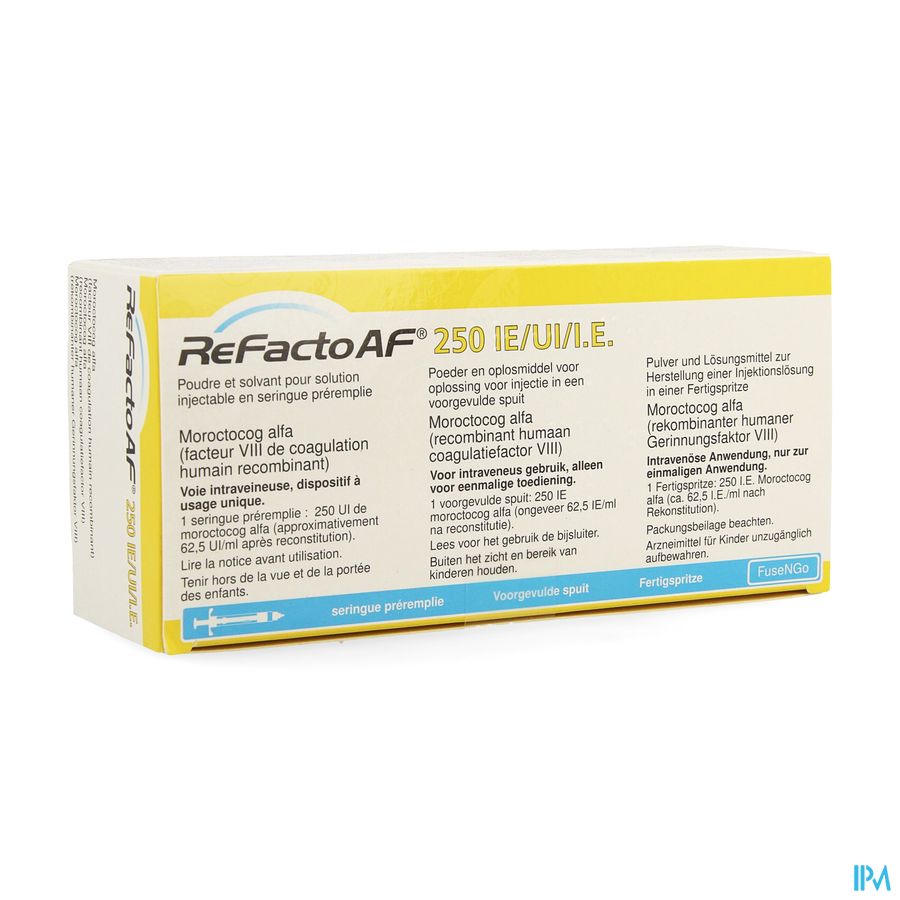 Refacto Af 250ie Pdr+solv Opl Inj Voorgev.spuit 1 Refacto Af 250ie Pdr+solv Opl Inj Voorgev.spuit 1