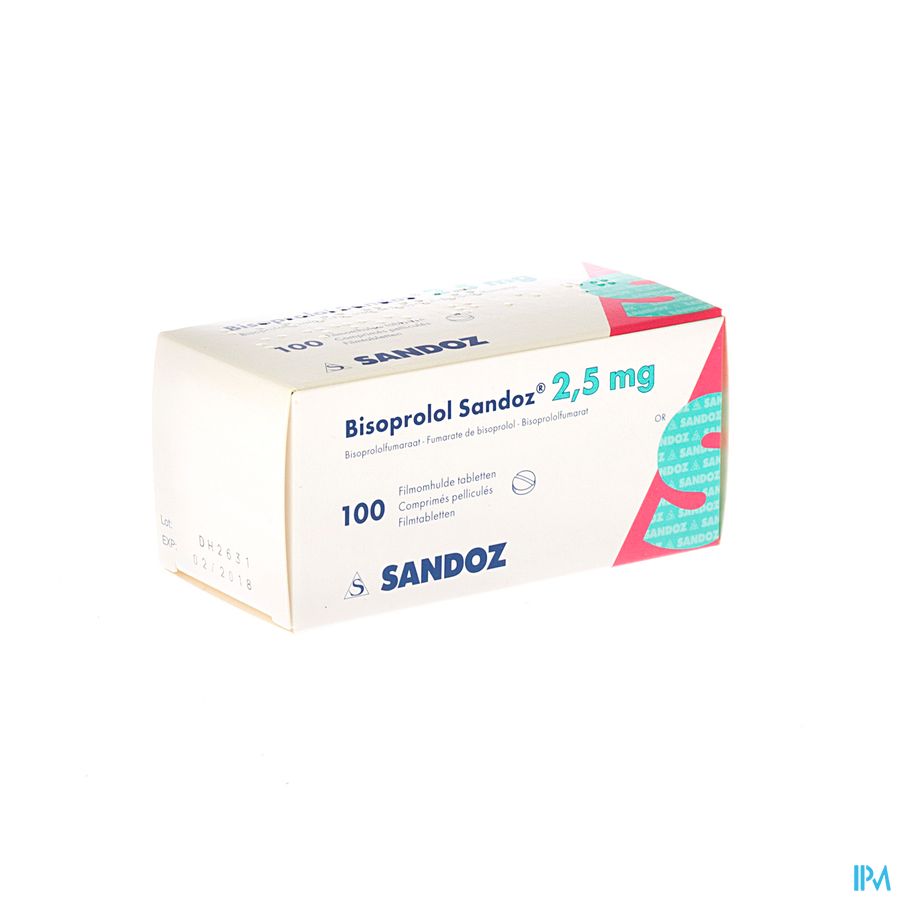 Bisoprolol Sandoz 2,5mg Filmomh Tabl 100 X 2,5mg Bisoprolol Sandoz 2,5mg Filmomh Tabl 100 X 2,5mg