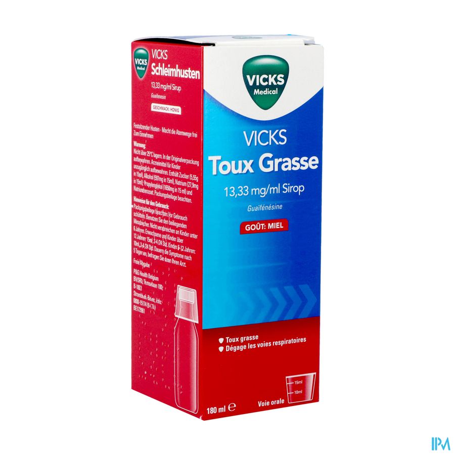 Vicks Toux Grasse Sirop 180ml Vicks Toux Grasse Sirop 180ml