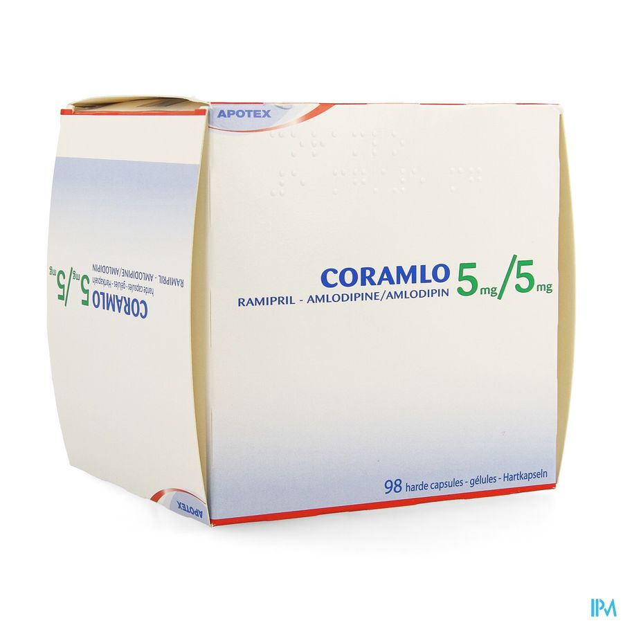 Ramipril Amlodipine 5mg/ 5mg Harde Caps 98