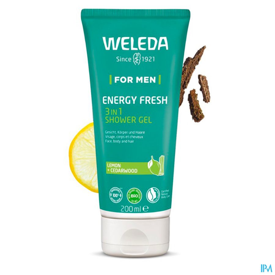 Weleda Men Energy Fresh 3en1 Gel Douche Tube 200ml 4
