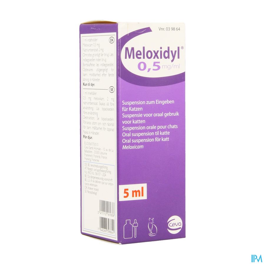 Meloxidyl 0,5mg/ml Orale Susp Kat Fl 1x5ml Meloxidyl 0,5mg/ml Orale Susp Kat Fl 1x5ml