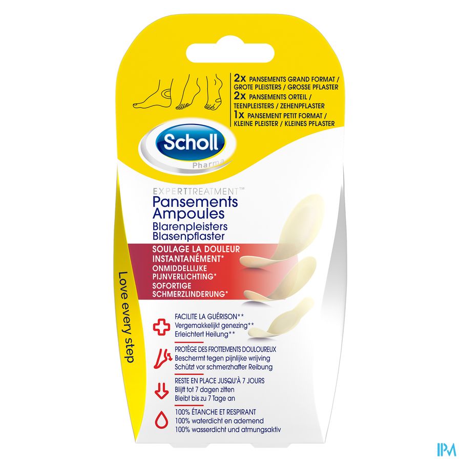 Scholl Blarenpleister 2grote+2teen+1klein Z/latex 4