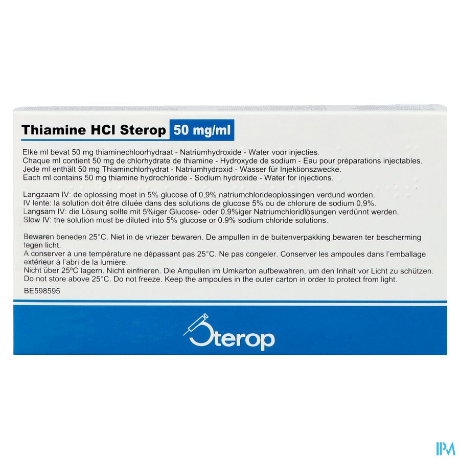 Thiamine HCl Sterop 50 mg/ml inj. opl. i.m./i.v. amp. 10 x 2 ml 1
