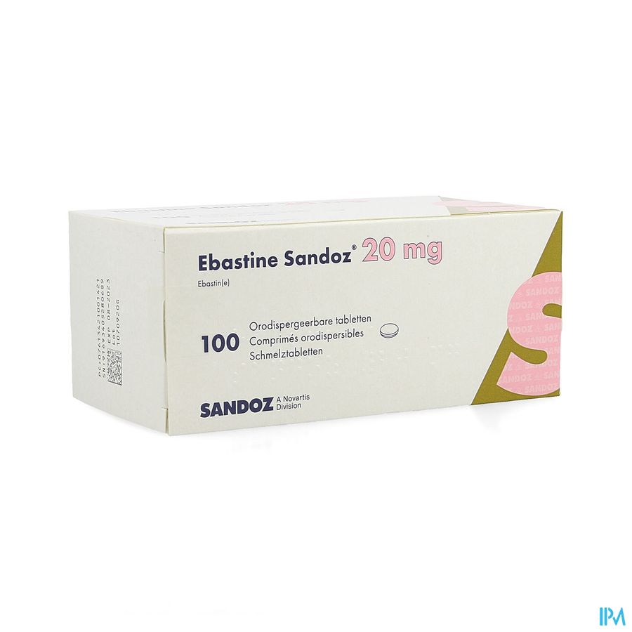 Ebastine 20mg Sandoz Comp Odt 100 X 20mg Ebastine 20mg Sandoz Comp Odt 100 X 20mg