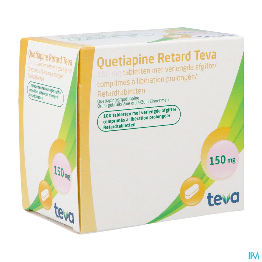 Quetiapine Retard Teva 150mg Verl.afgifte Comp 100 Quetiapine Retard Teva 150mg Verl.afgifte Comp 100