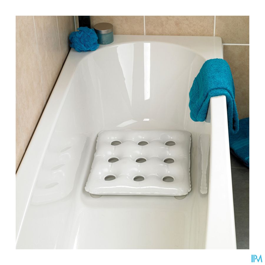 Zitkussen Bad Opblaasb Zuignappen 45,5x45,5cm Wit Zitkussen Bad Opblaasb Zuignappen 45,5x45,5cm Wit