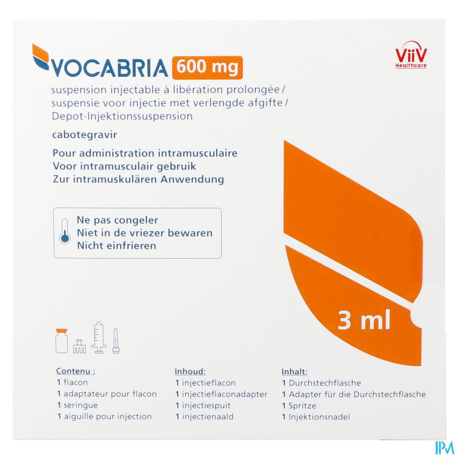 Vocabria 600mg Orifarm Susp Inj Lib.prol. Fl 3ml 1