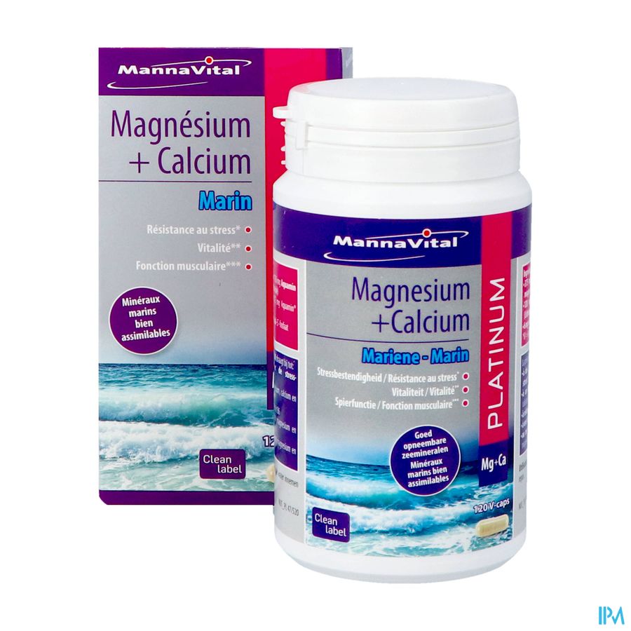 Mannavital Magnesium + Calcium Marin V-caps 120 4