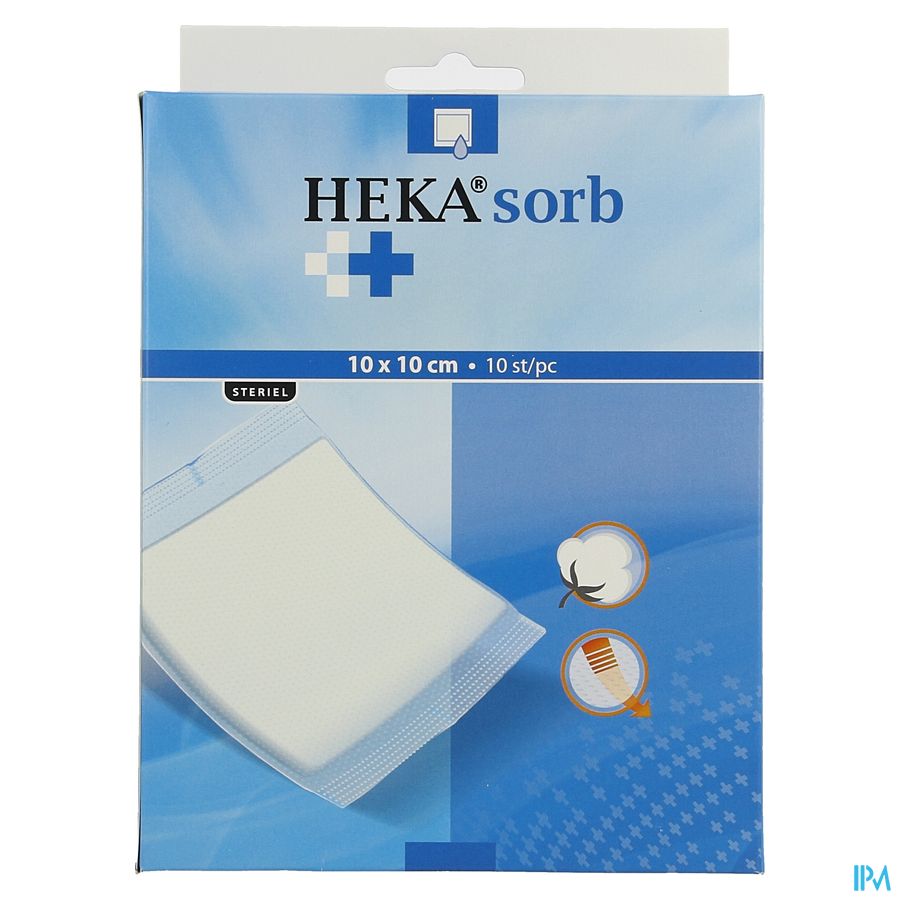 Hekasorb Zom Pansement Absorbant Sterile10x10cm 10 1