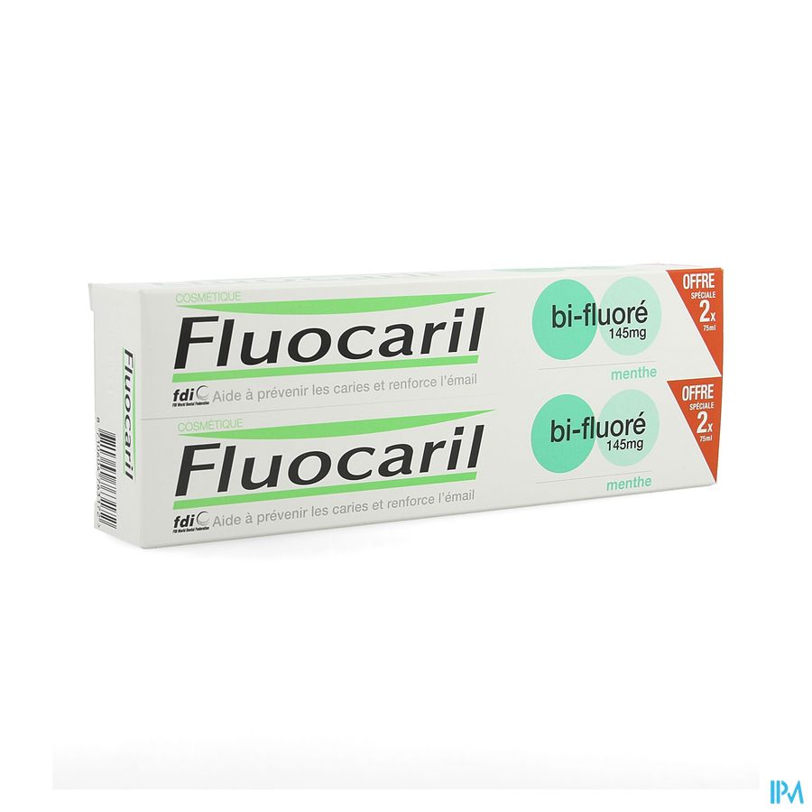 Fluocaril Tandpasta Bi-fluore 145 Munt 2x75ml Fluocaril Tandpasta Bi-fluore 145 Munt 2x75ml