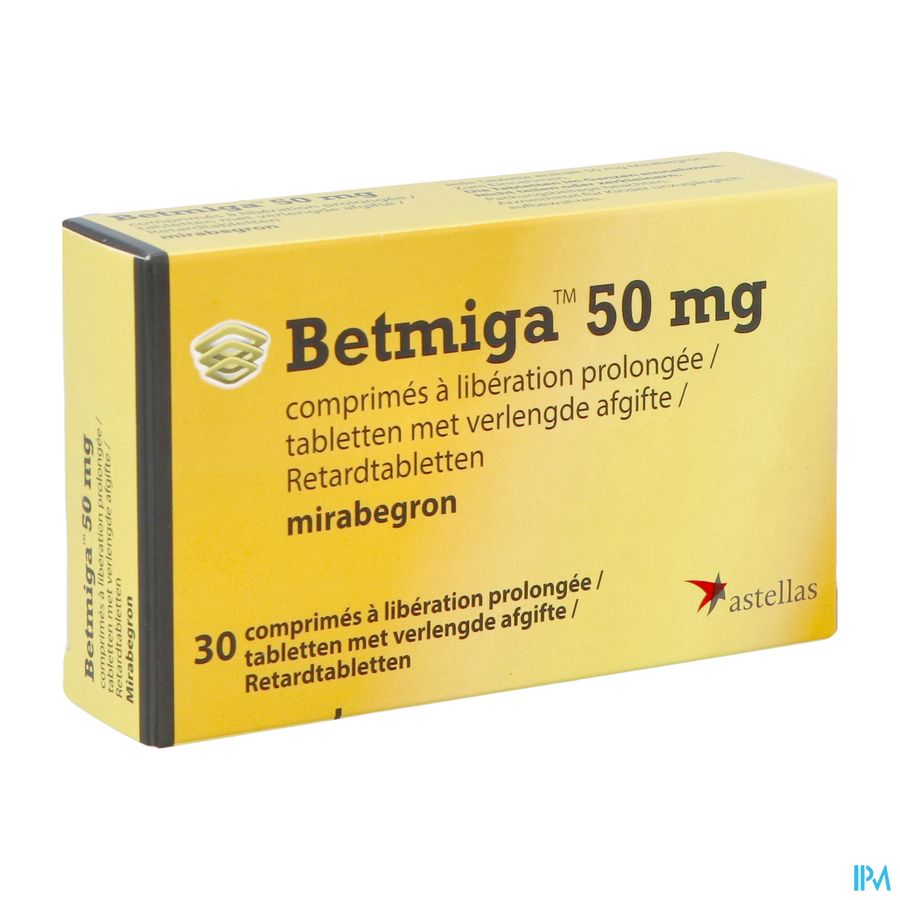 Betmiga Pi Pharma 50mg Verleng.afgift. Tabl 30 Pip Betmiga Pi Pharma 50mg Verleng.afgift. Tabl 30 Pip