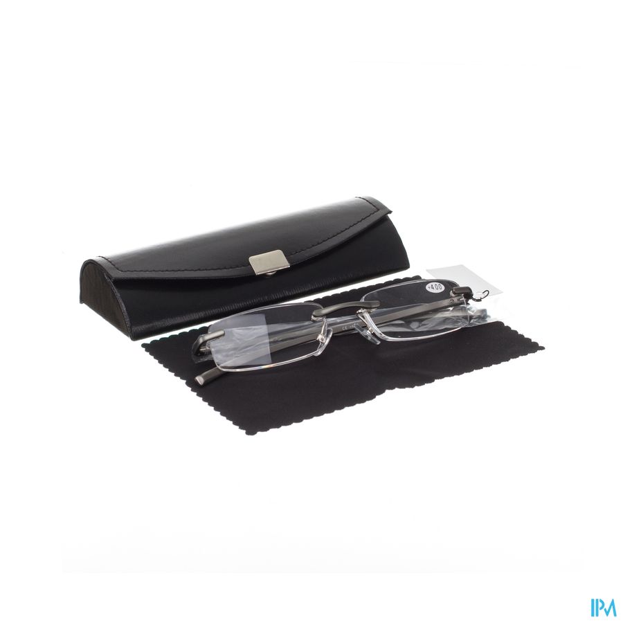 Pharmaglasses Leesbril Diop.+4.00 Rimless Gun