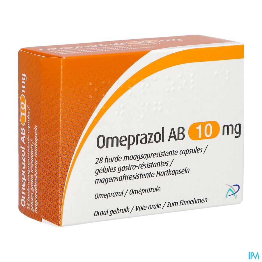 Omeprazol Ab 10mg Maagsapresist. Caps 28 Omeprazol Ab 10mg Maagsapresist. Caps 28