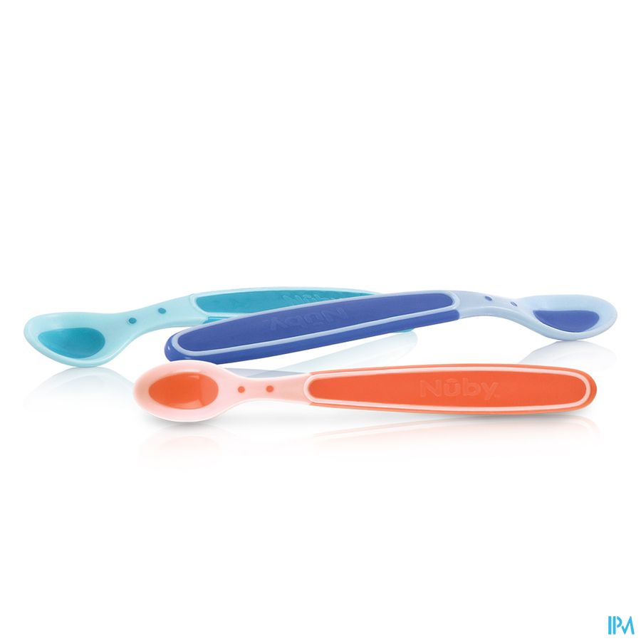 Nûby Cuillères thermosensibles - bleu -3p -  3m+ 7