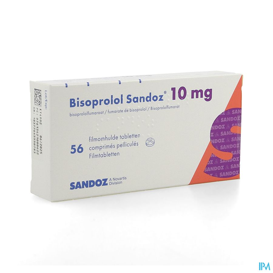 Bisoprolol Sandoz 10mg Tabl 56 X 10mg