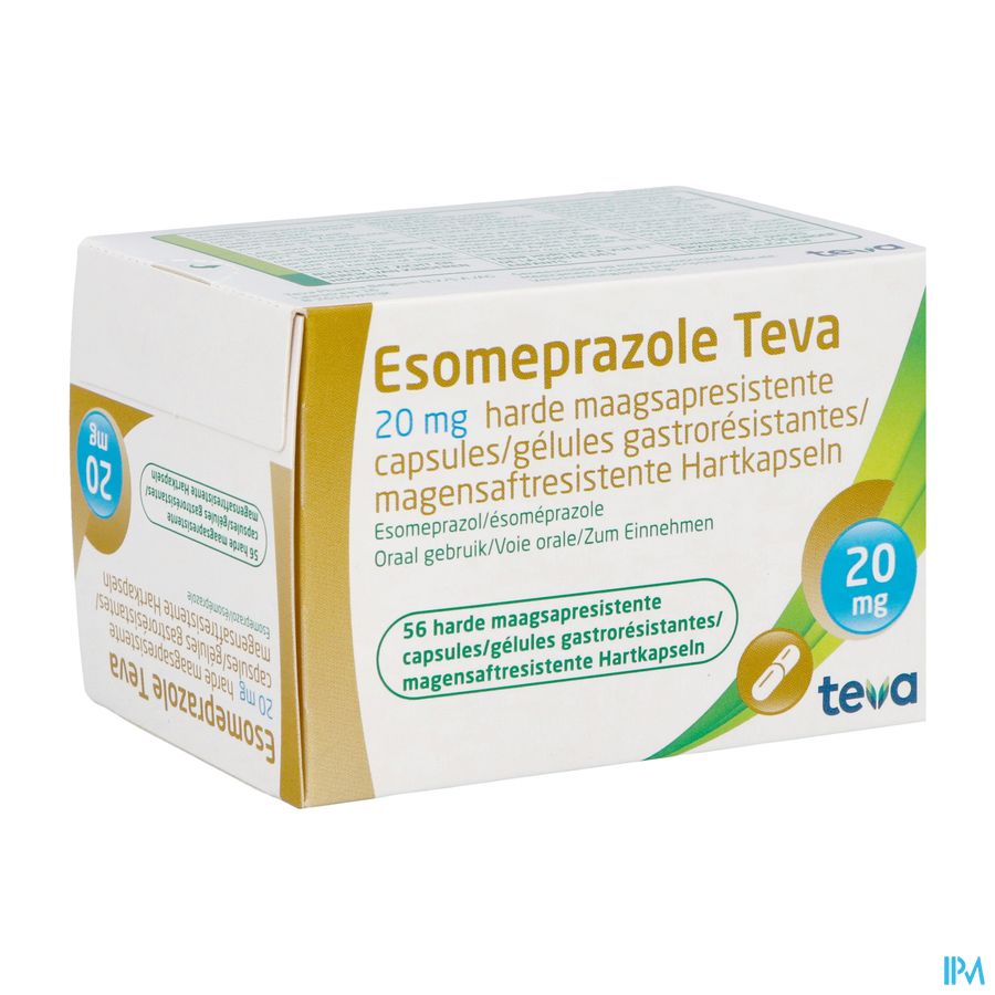 Esomeprazole Teva Caps Harde Maagsapres Bl 56x20mg Esomeprazole Teva Caps Harde Maagsapres Bl 56x20mg
