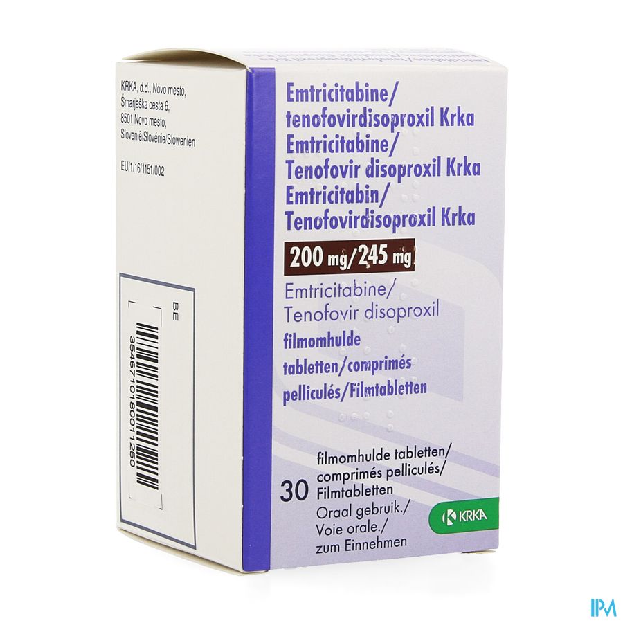 Emtricitabine Tenofovirdisop.krka 200/245 Comp 30 Emtricitabine Tenofovirdisop.krka 200/245 Comp 30