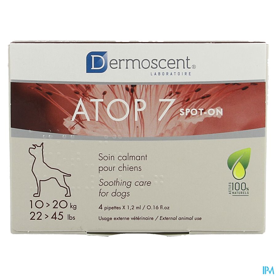 Dermoscent Atop 7 Spot On Hond 10-20kg 4x1,2ml 2