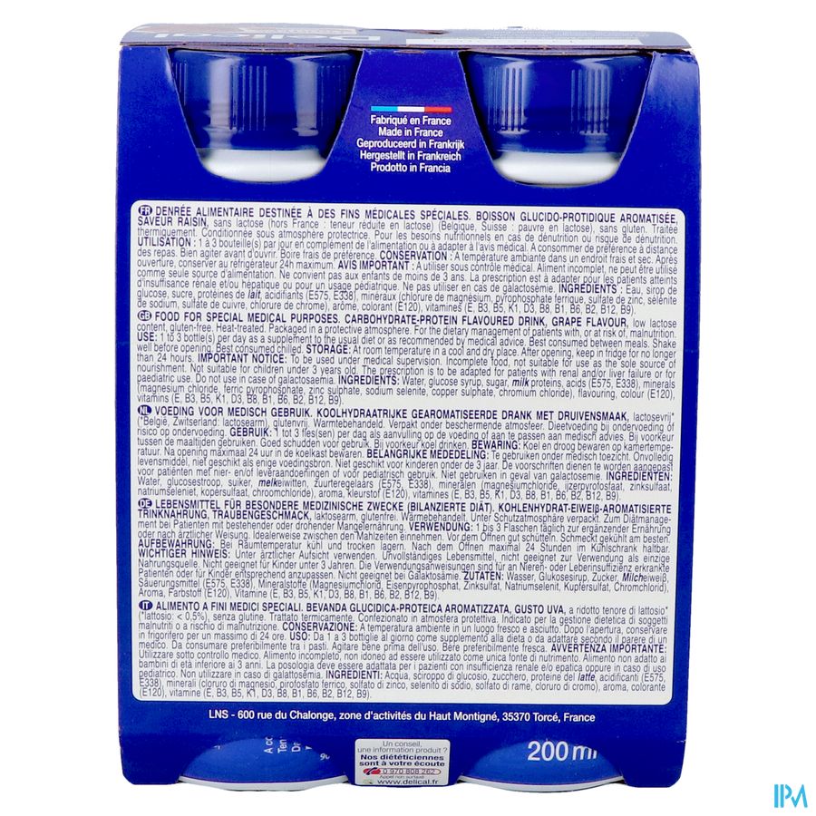 Delical Fruitdrink Druiven 4x200ml 3