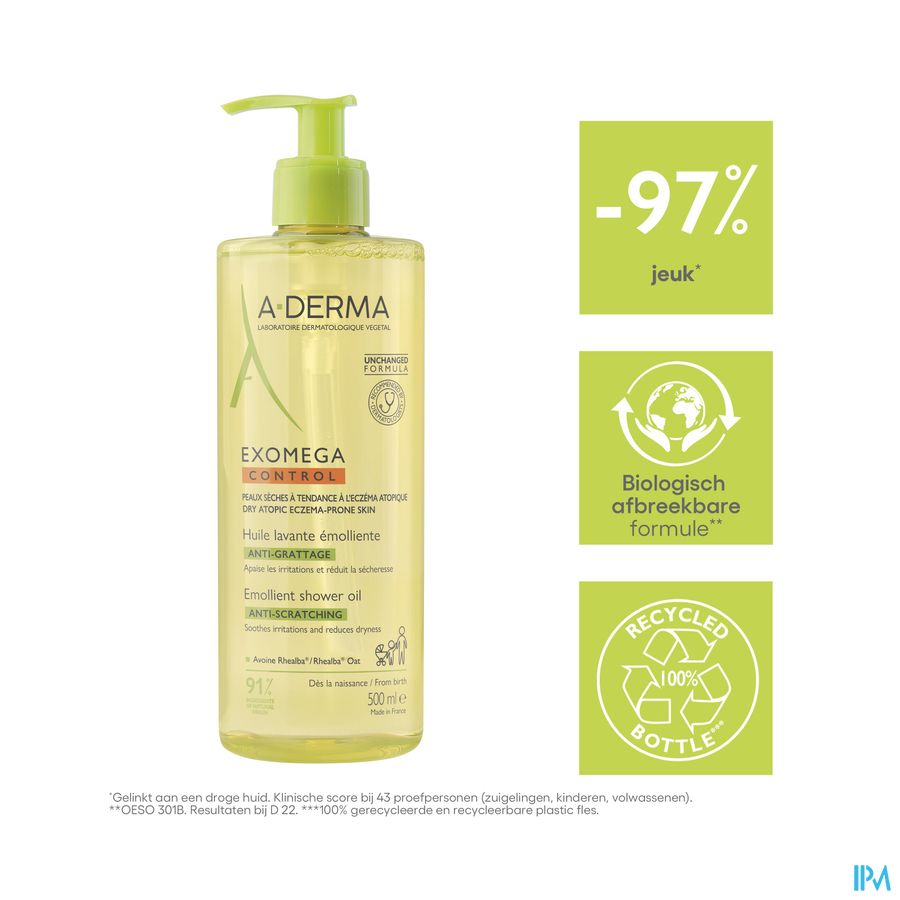 Aderma Exomega Control Emolierende Wasolie 500ml 20