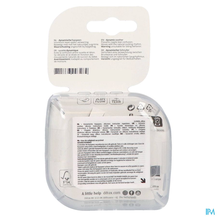 Difrax Fopspeen Dynamic Botanic Blue&green 3m+ 2 1