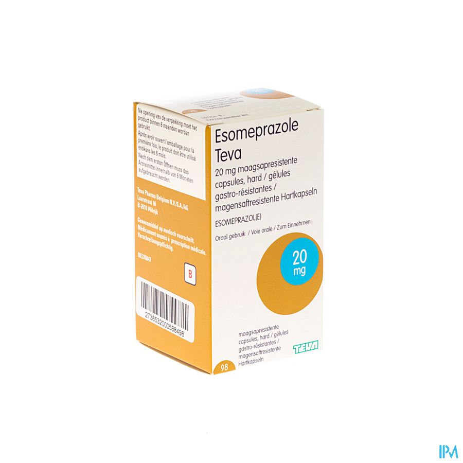 Esomeprazole Teva Caps Harde Maagsapres Fl 98x20mg 3