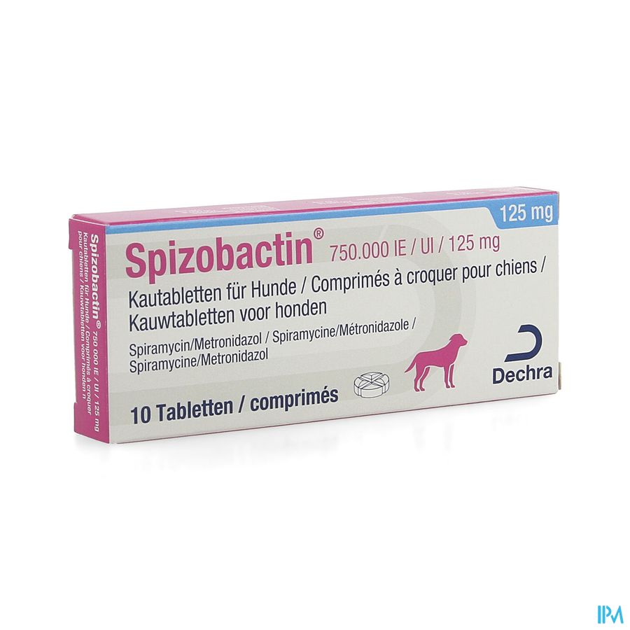 Spizobactin 750 000ie/125mg Hond Kauwtabl 10 Spizobactin 750 000ie/125mg Hond Kauwtabl 10