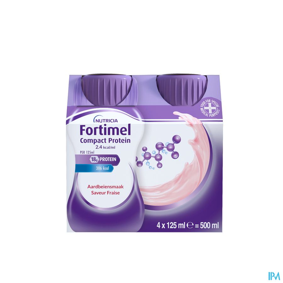 Fortimel Compact Protein 2.4kcal Aardbei 4x125ml 3