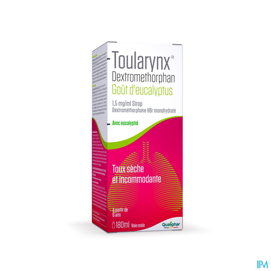 Toularynx Dextromethorphan Eucalyptussmaak 180ml siroop