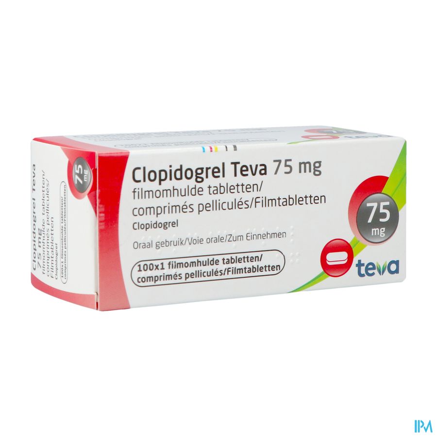Clopidogrel Teva 75mg Comp Pell 100x75mg
