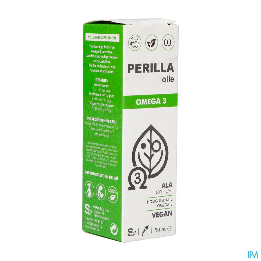 Soria Perilla Olie Omega 3 Vegan 50ml Soria Perilla Olie Omega 3 Vegan 50ml