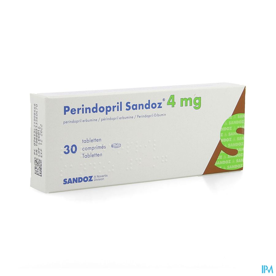 Perindopril Sandoz 4mg Sandoz Comp 30 X 4mg Perindopril Sandoz 4mg Sandoz Comp 30 X 4mg