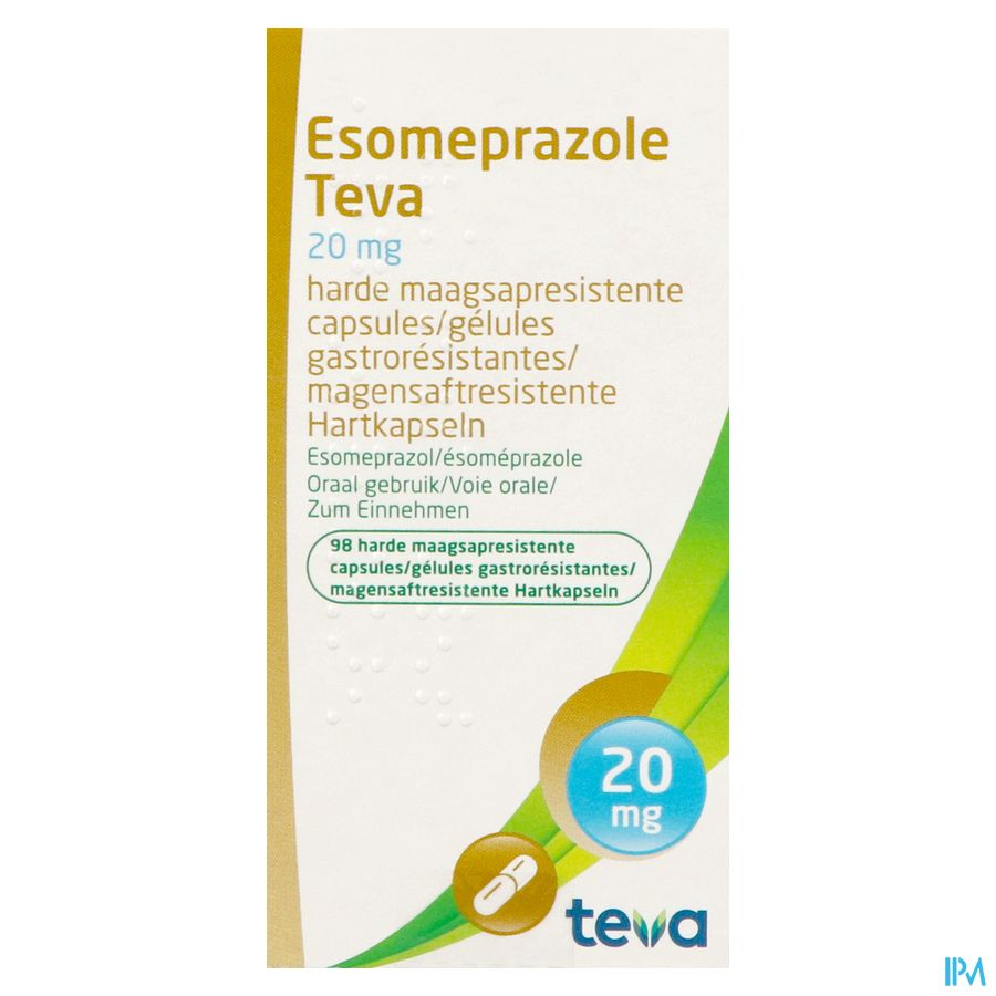 Esomeprazole Teva Caps Harde Maagsapres Fl 98x20mg 4