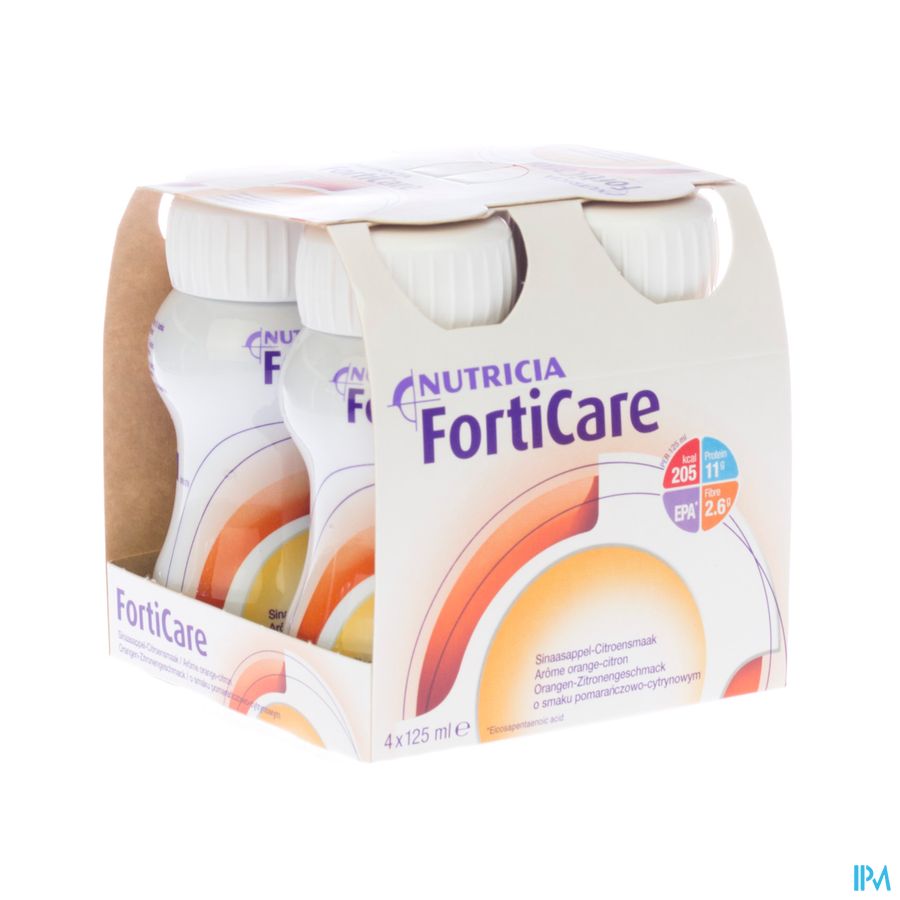 Forticare Boisson Arôme Orange-Citron Bouteilles 4x125ml Forticare Boisson Arôme Orange-Citron Bouteilles 4x125ml