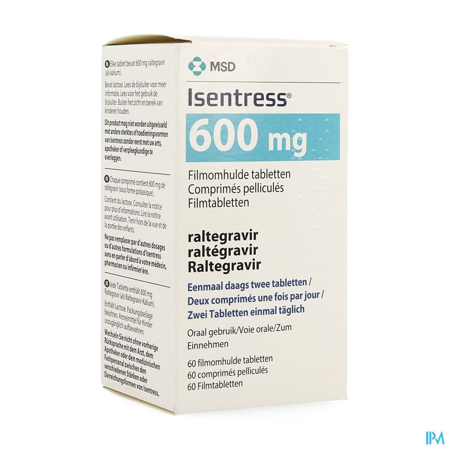 Isentress 600mg Omhulde Tabl 60 Isentress 600mg Omhulde Tabl 60