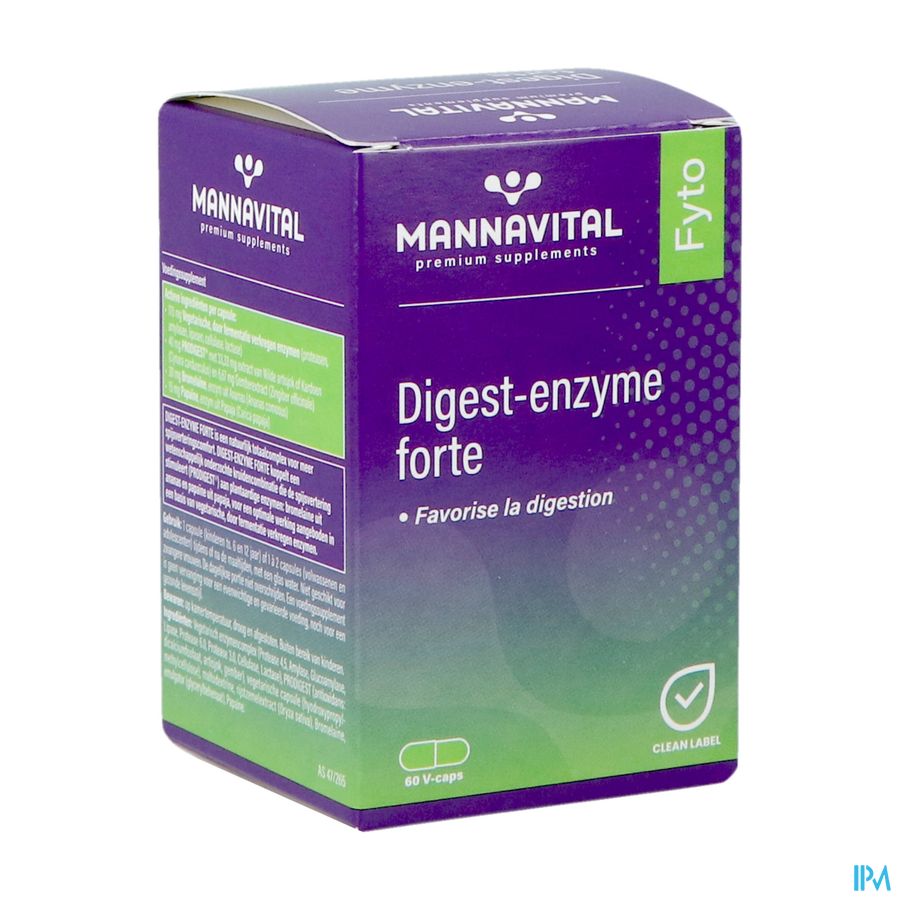 Mannavital Digest Enzyme Forte V-caps 60 Mannavital Digest Enzyme Forte V-caps 60